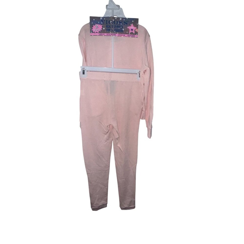 Girls 2-Piece Top & Joggers Set With Unicorn & Rainbow Print By Vigoss Size M - Picture 2 of 3